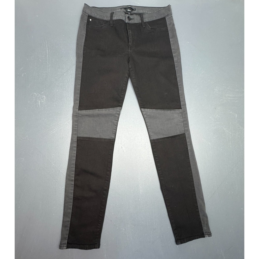 Else Pants Women's 31 Black Pieced Skinny Stretch Colorblock Casual Classic